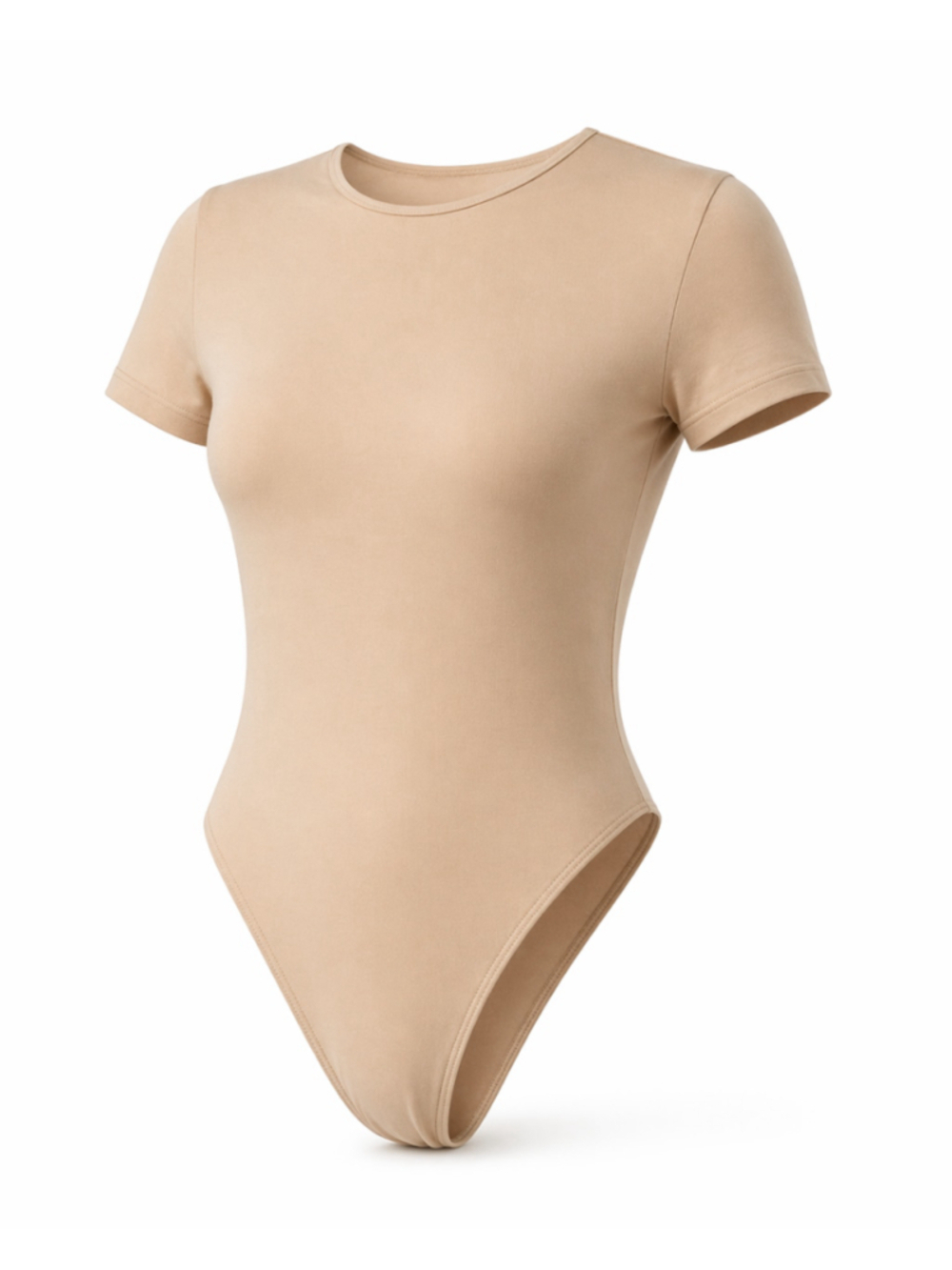 SHEIN Size Extra Small Nude Short Sleeve Crew Neck Bodysuit NWT